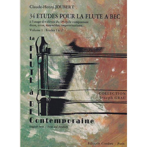 COMBRE JOUBERT C.H. - 34 ETUDES POUR LA FLUTE A BEC VOL.1 : ETUDES 1 A 17