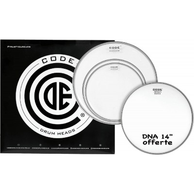 Code Drum Head Tom Pack Dna Transparente Standard + Cc 14 Dna Sablee