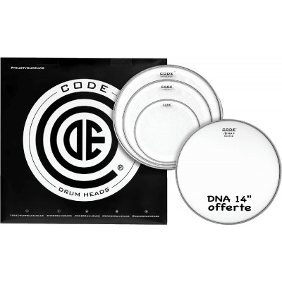 CODE DRUM HEAD TOM PACK GENERATOR CLEAR FUSION + CC 14" DNA COATED