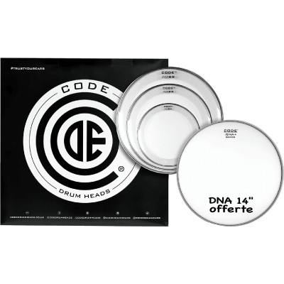 Code Drum Head Tom Pack Rr Transparente Fusion + Cc 14 Dna Sablee