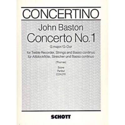 BASTON JOHN - CONCERTO No.1 G MAJOR - SCORE