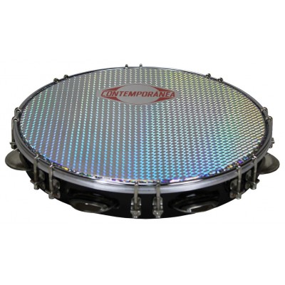 CONTEMPORANEA C-PF11-01BS - PANDEIRO 11" BLACK - SKIN SILVER 
