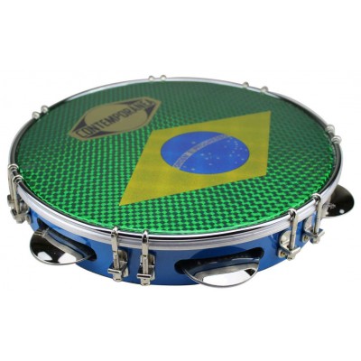 CONTEMPORANEA C-PL10-01BLUE - PANDEIRO 10" BLUE - FLAG BRAZIL 