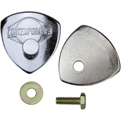 Attache timbal rebolo bois (escudo + reforço + bala + parafuso + arruela) chromé