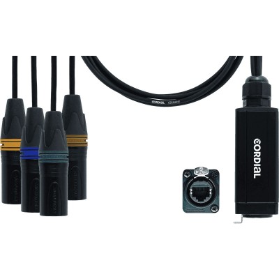 DMX ADAPTER - RJ45 4 XLR MALES 5 POINTS 70 CM