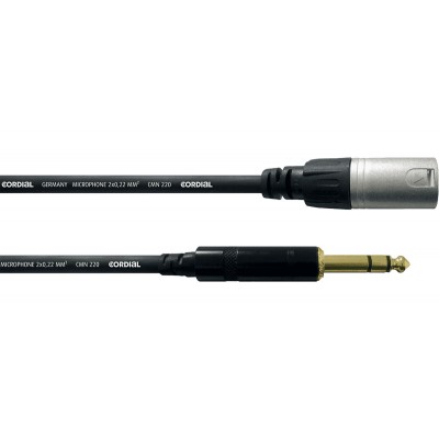 AUDIO CABLE XLR MALE/JACK MALE STEREO MALE 1.5 M