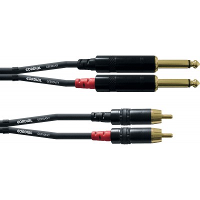 AUDIO CABLE DOUBLE JACK MONO - RCA 90 CM
