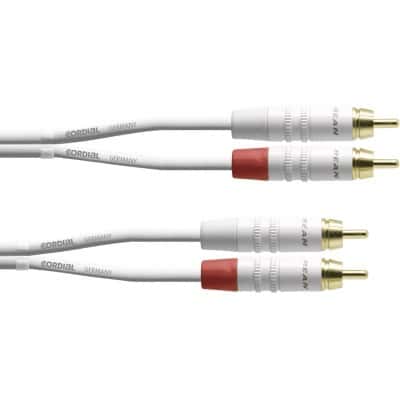 Cordial Cable Audio Double Rca 3 M Blanc