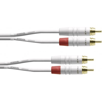 Cable Audio Double RCA 3 M Blanc
