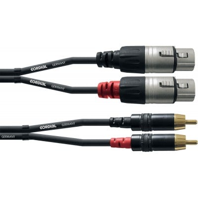 DOUBLE AUDIO CABLE XLR FEMALE XLR/RCA 3 M