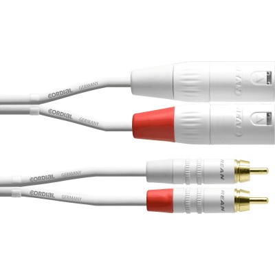 DOUBLE AUDIO CABLE XLR MALES/RCA 3 M WHITE