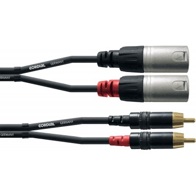 CORDIAL DOUBLE AUDIO CABLE XLR MALE/RCA XLR 3 M