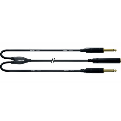 Câble Y Bretelle Jack Mono Femelles/2 Jack Mono Mâles 30 CM