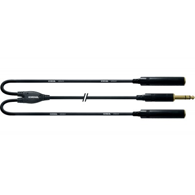 Câble Y Bretelle Jack Stéréo/2 Jack ST. Fem. 30 CM