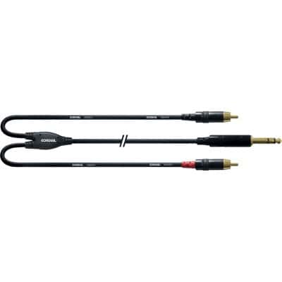CABLE AND STEREO JACK/2 RCA SHOULDER STRAP 90 CM