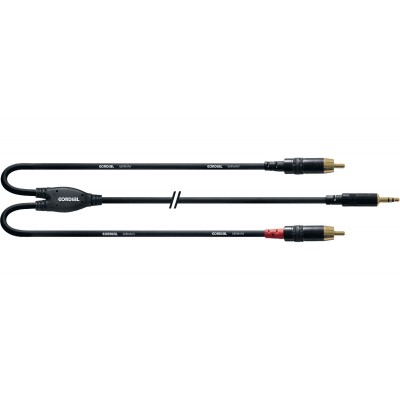 Câble Audio Minijack Stéréo - 2 RCA 90 CM
