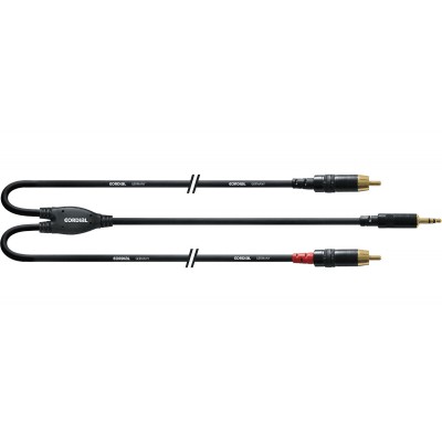 Cable Y Bretelle Minijack/2 RCA Longs 1,5 M
