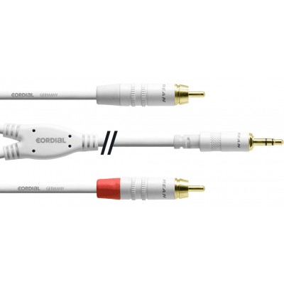 Cordial Cable Y Bretelle Minijack Stereo/2 Rca 1,5 M Blanc