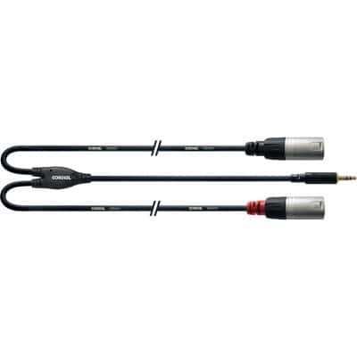 CABLE AND STRAP MINIJACK STEREO/2 XLR MALE LONG 1,5 M
