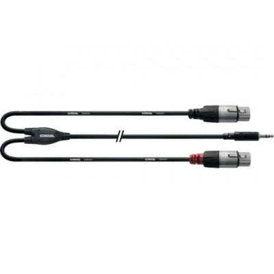 CABLE AND STRAP MINIJACK STEREO/2 XLR FEMALE 1.8 M