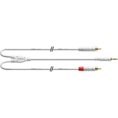 Cordial Cable Y Bretelle Minijack/2 Rca Longs 3 M Blanc