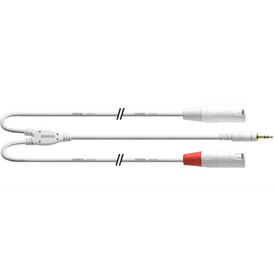 Cordial Cable Y Bretelle Minijack/xlr Males Longs 6 M Blanc