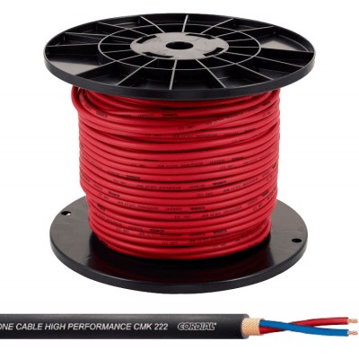 Cordial Bobine De Cable Micro 2 X 0,22 Mm² 100 M Rouge