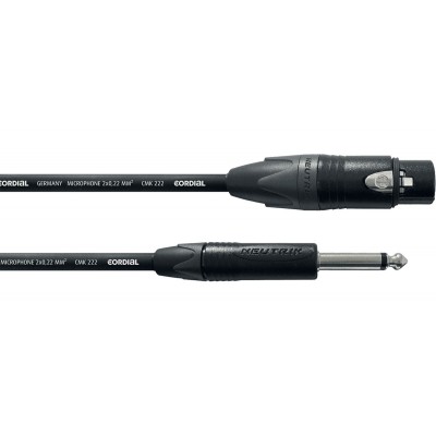 CORDIAL AUDIO CABLE XLR FEMALE XLR/ MONO JACK 2.5 M
