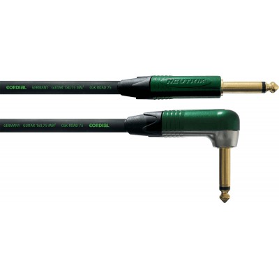 Cable Guitare Jack  Droit /Coudé 3 M Vert