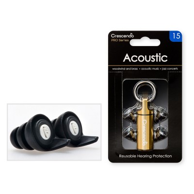CRESCENDO PRO ACOUSTIC 15 - FLAT DAMPING FILTERS - PROTECTION SNR 15DB 