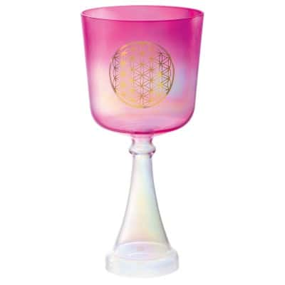 SONIC ENERGY MEINL SONIC ENERGY CRYSTAL SINGING CHALICE 6", PINK, FLOWER OF LIFE, HEART CHAKRA