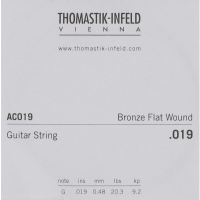THOMASTIK AC019 Plectrum Bronze Flat Wound 019