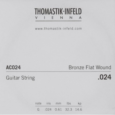 THOMASTIK AC024 PLECTRUM BRONZE FLAT WOUND 024