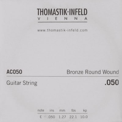 THOMASTIK AC050 PLECTRUM BRONZE FLAT WOUND 050