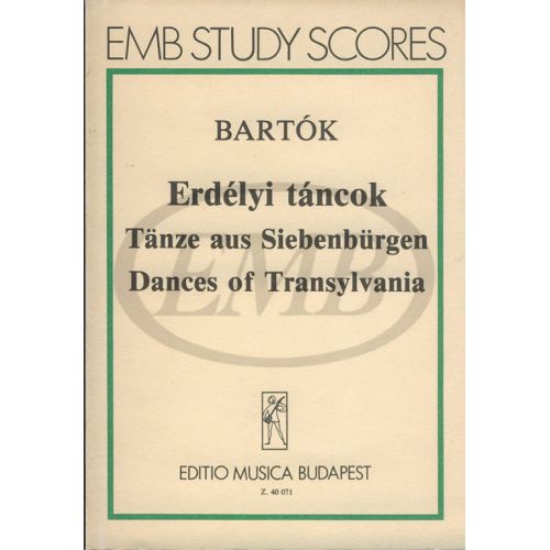 EMB (EDITIO MUSICA BUDAPEST) BARTOK B. - DANZE DELLA TRANSYLVANIA - CONDUCTEUR POCHE