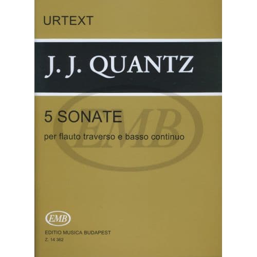 QUANTZ J.J. - FIVE SONATAS - FLUTE ET BASSE CONTINUE