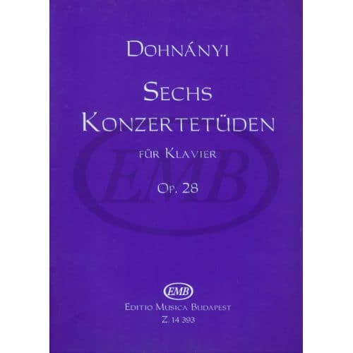 DOHNANYI - SECHS KONZERTETUDEN OP. 28 - PIANO