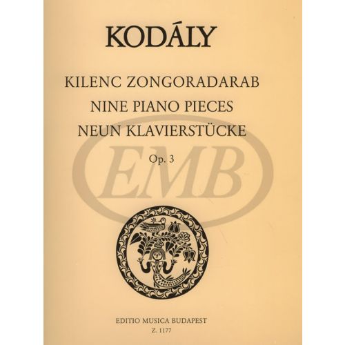 EMB (EDITIO MUSICA BUDAPEST) Kodaly - Nine Piano Pieces Op.3 - Piano Solo