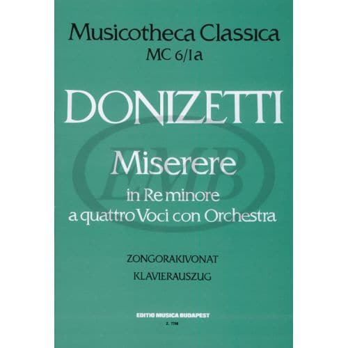 DONIZETTI G. - MISERERE IN D MINORE ORATORIUM - PIANO