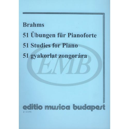 EMB (EDITIO MUSICA BUDAPEST) Brahms - 51 Studies - Piano Solo