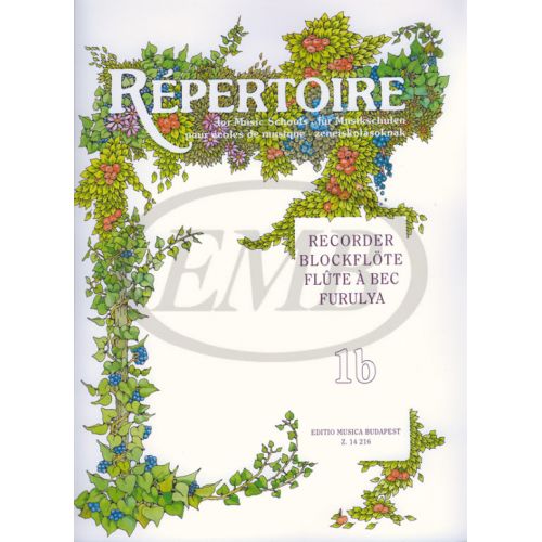 EMB (EDITIO MUSICA BUDAPEST) REPERTOIRE FOR MUSIC SCHOOLS - RECORDER VOL1B - RECORDER SOLO