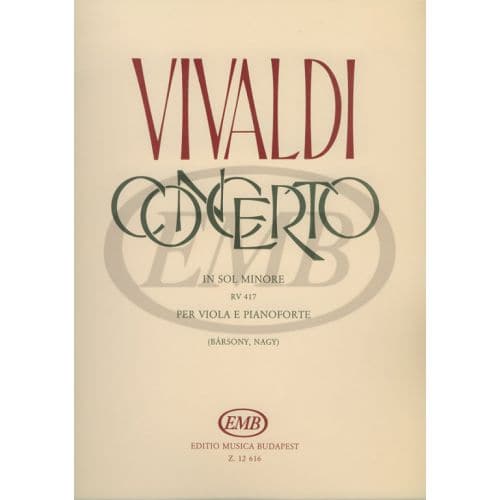 VIVALDI A. - CONCERTO IN SOL MINORE - ALTO ET PIANO
