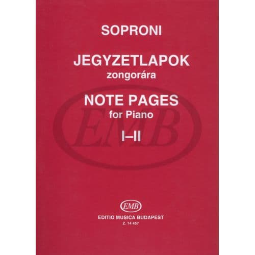 SOPRONI J. - NOTE PAGES I-II - PIANO