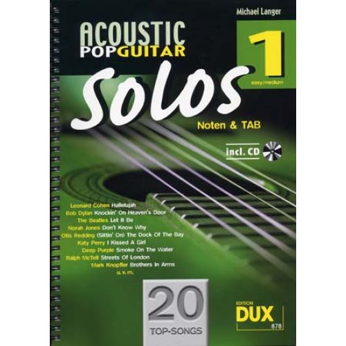 EDITION DUX ACOUSTIC POP GUITAR SOLOS SOLF. & TAB VOL.1 + CD