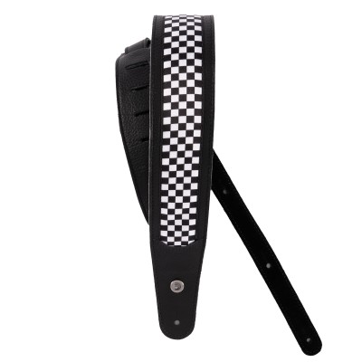 Hybrid Leather Guitar Strap, Checkered