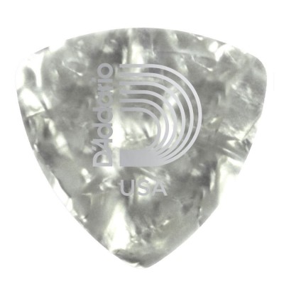 WHITE PEARL CELLULOID GUITAR PICKS HEAVY WIDE SHAPE