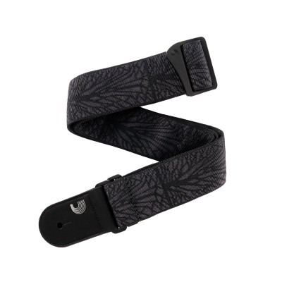 WOVEN GUITAR STRAP, LIGHTNING BLACK TUBULAR