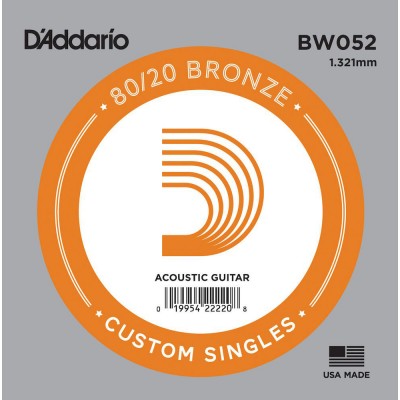 D'ADDARIO AND CO BW052 BRONZE WOUND SINGLE STRING .052