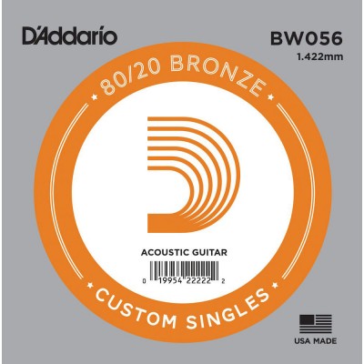 D'ADDARIO AND CO BW056 BRONZE WOUND SINGLE STRING .056