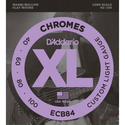 ECB84 CHROMES BASS GUITAR STRINGS CUSTOM LIGHT 40-100 LONG SCALE